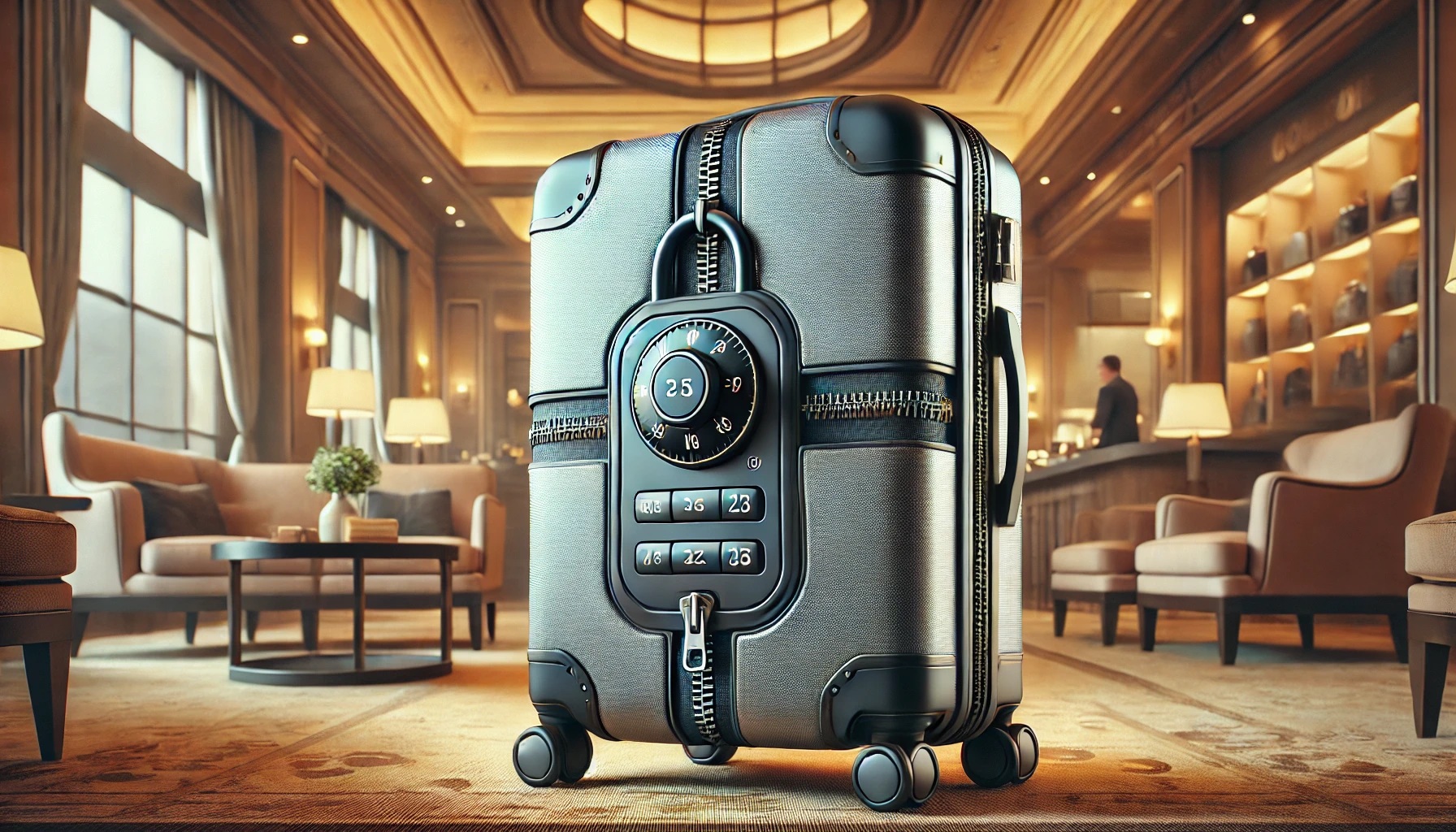 スーツケースの鍵、TSAロック、防犯ベルとおイメージ