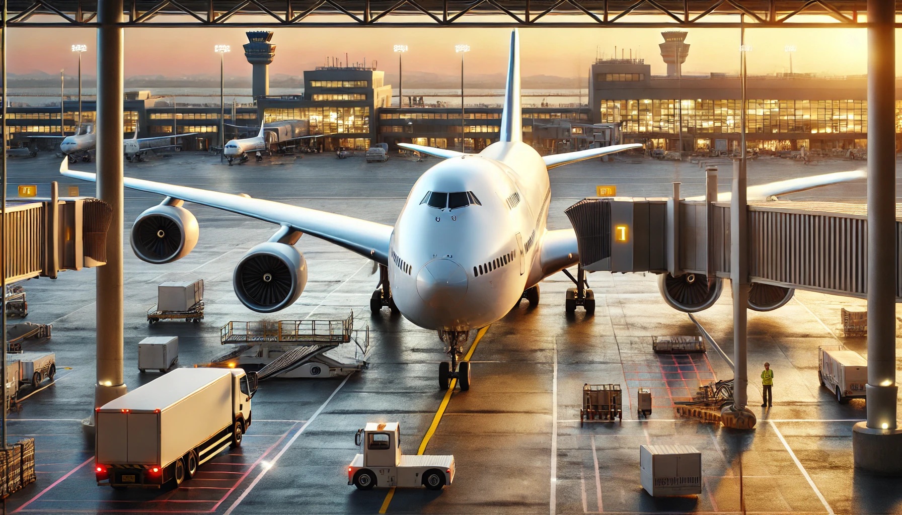 飛行機の国際線、空港